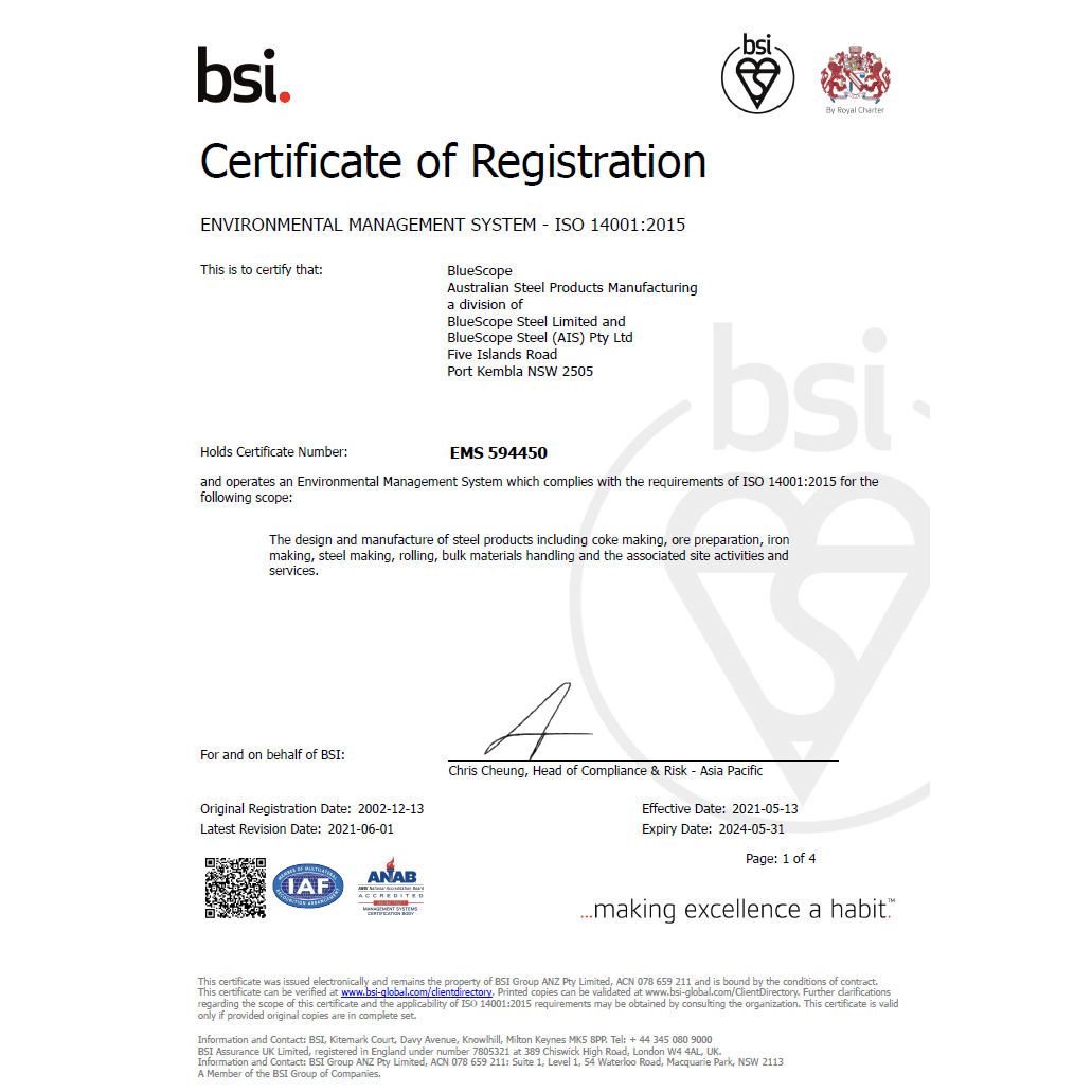 ISO 14001 Bluescope