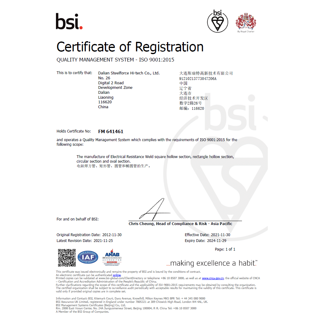 ISO 9001 Dalian